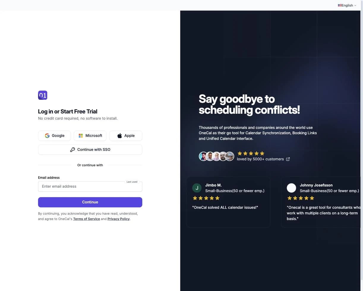 The login page with the Continue with SSO button