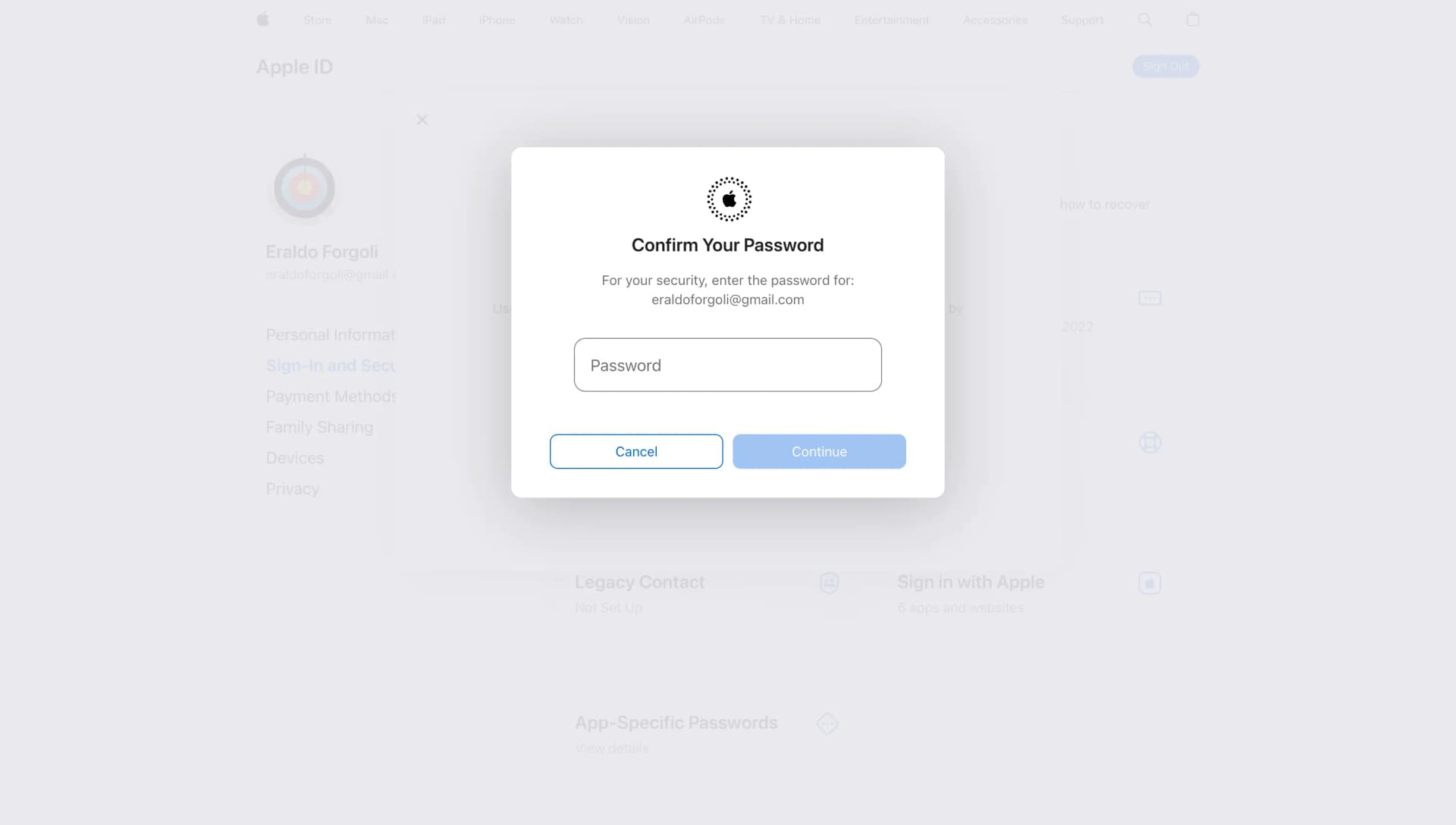 is your apple id password stored anywhere