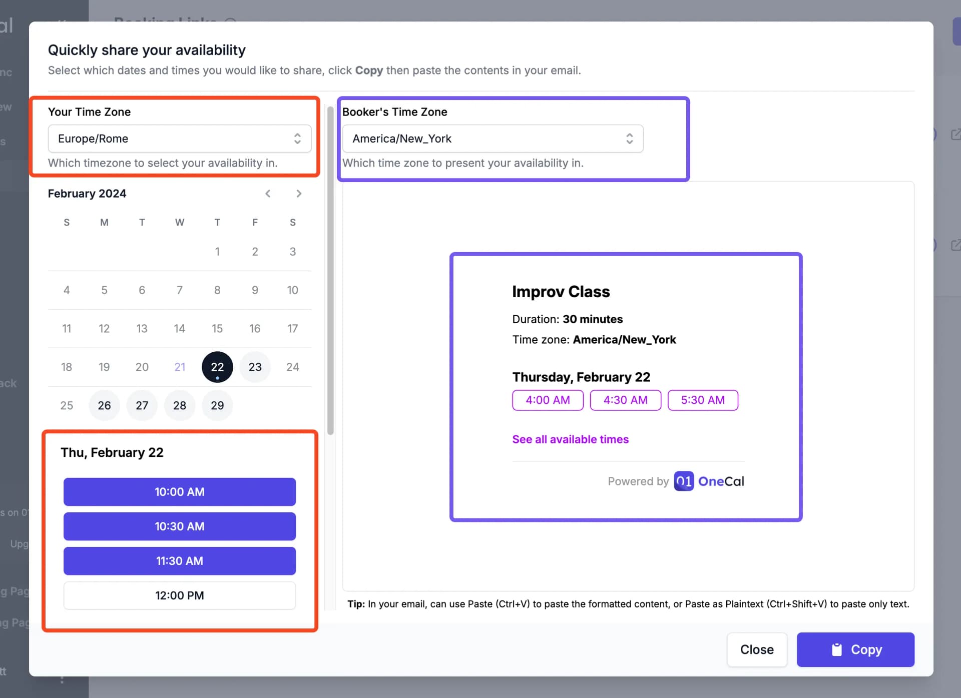 Availability Time Zones