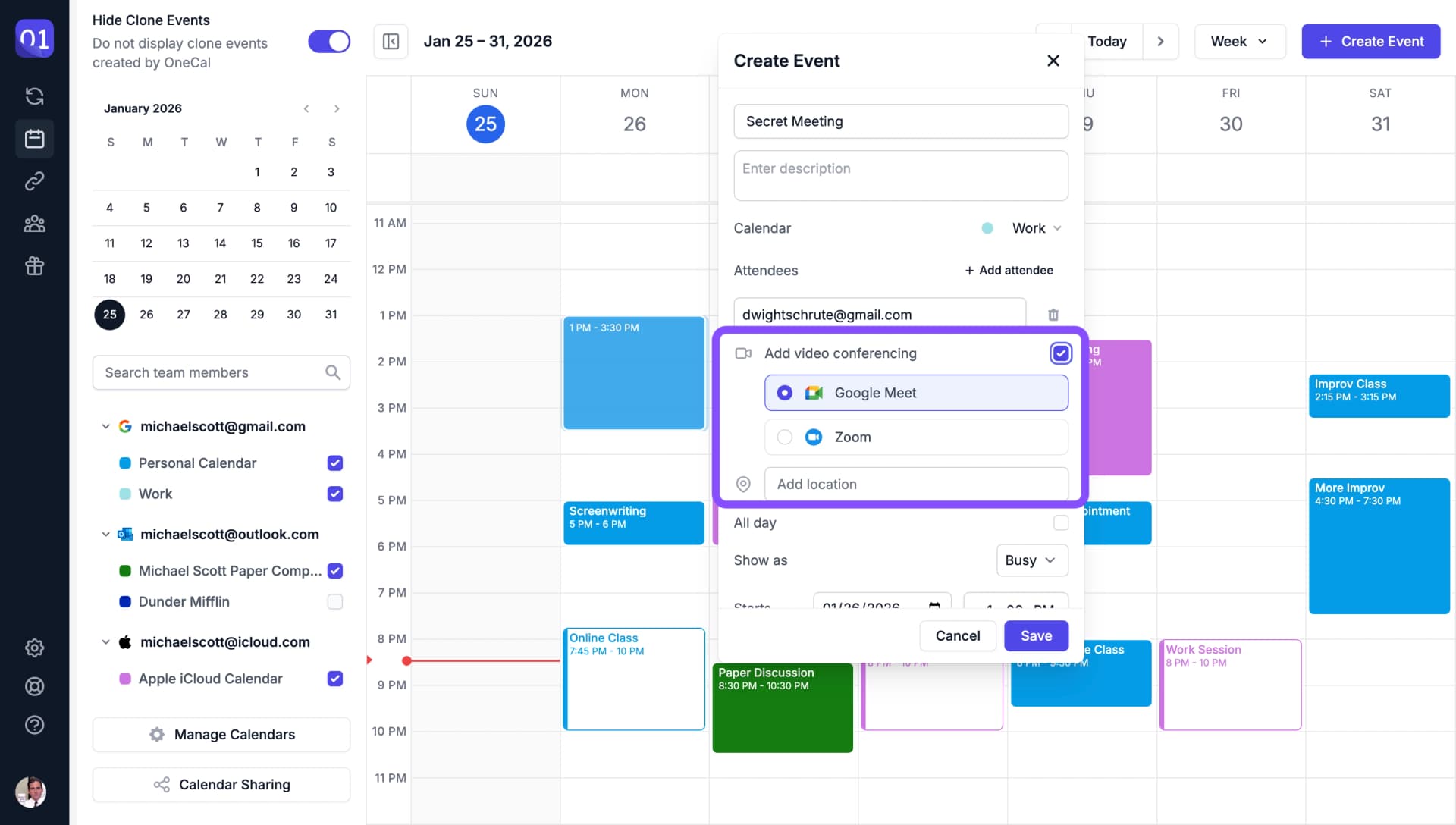 화상 회의 추가
