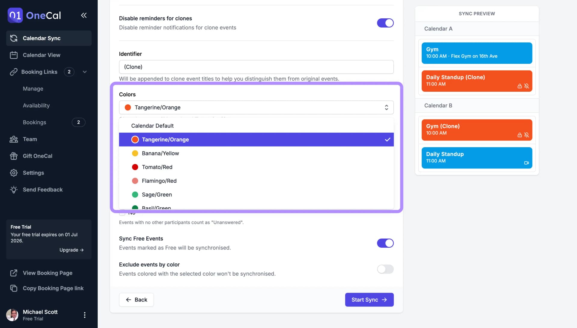 Clone Events Colors OneCal Docs